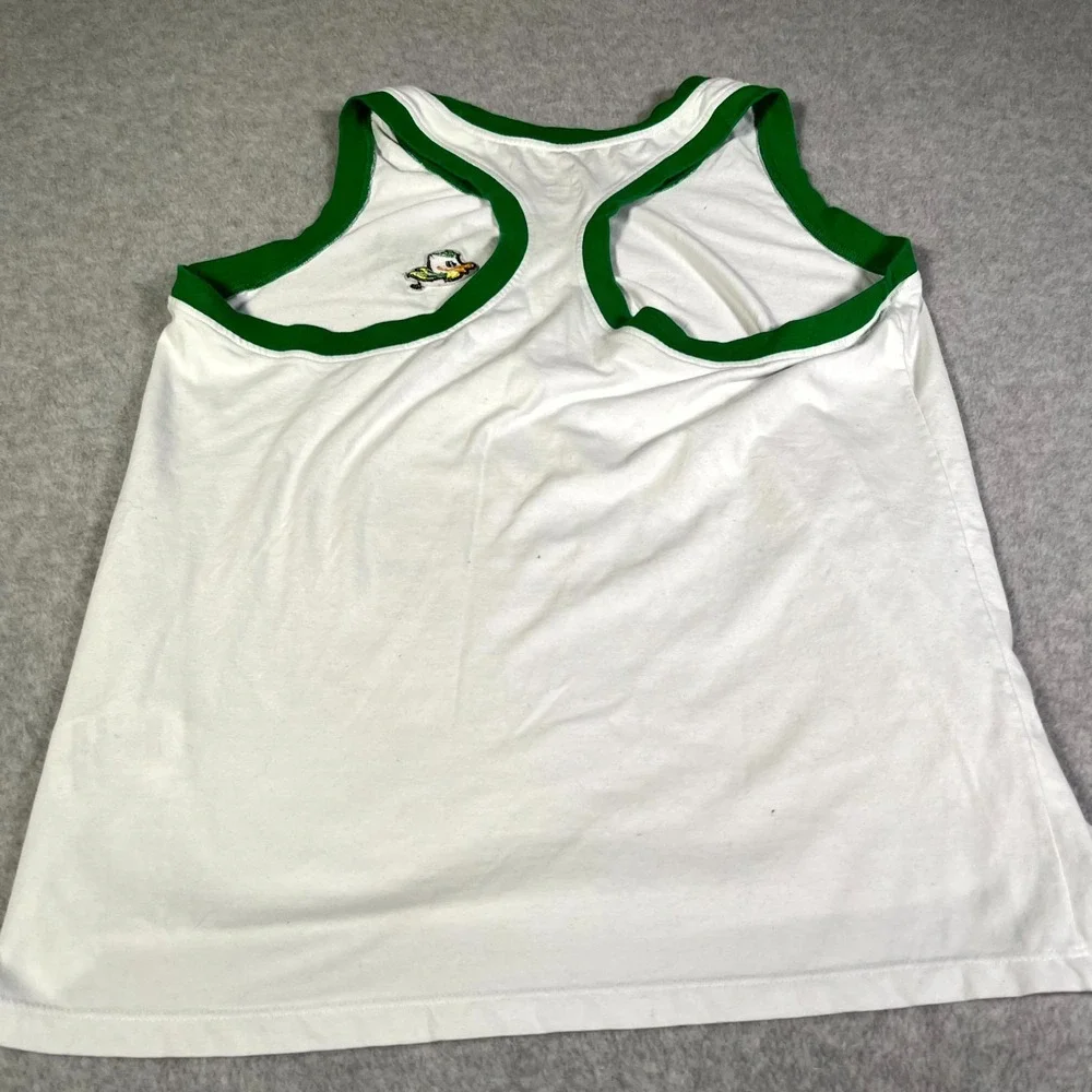 Oregon Ducks Tank Top Womens XL White‎ Nike Dri Fit Racerback Round Neck Cotton